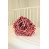 Salmon pink cot bumper with ruffles | Žirniukas