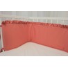 Salmon pink cot bumper with ruffles | Žirniukas