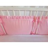 Pink cot bumper with ruffles | Žirniukas