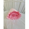 Pink cot bumper with ruffles | Žirniukas
