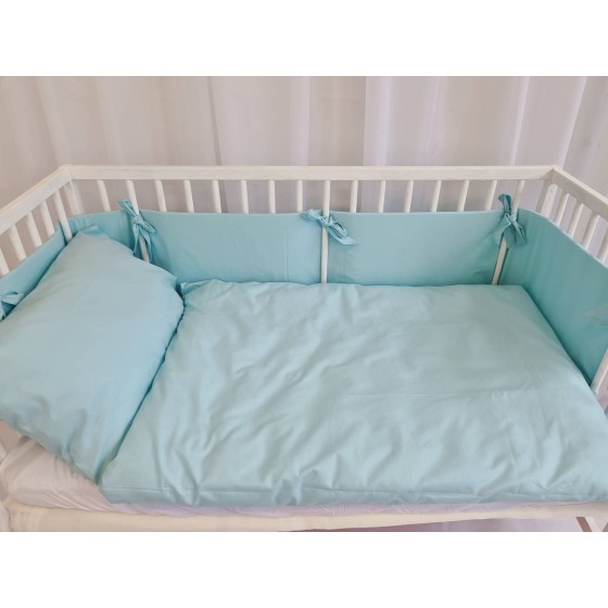 Mint green cot bumper | Žirniukas