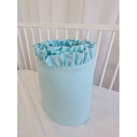 Mint green cot bumper with ruffles | Žirniukas
