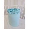 Mint green cot bumper with ruffles | Žirniukas