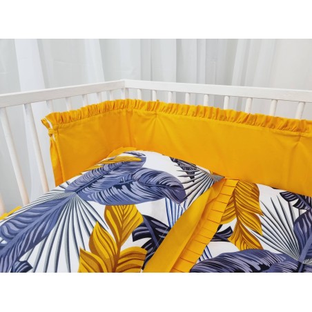 Orange cot bumper with ruffles | Žirniukas