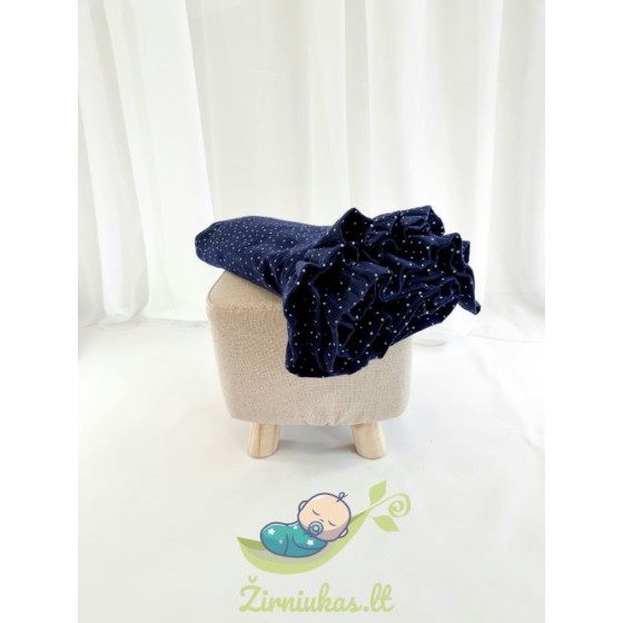 Dark blue muslin blanket | Žirniukas