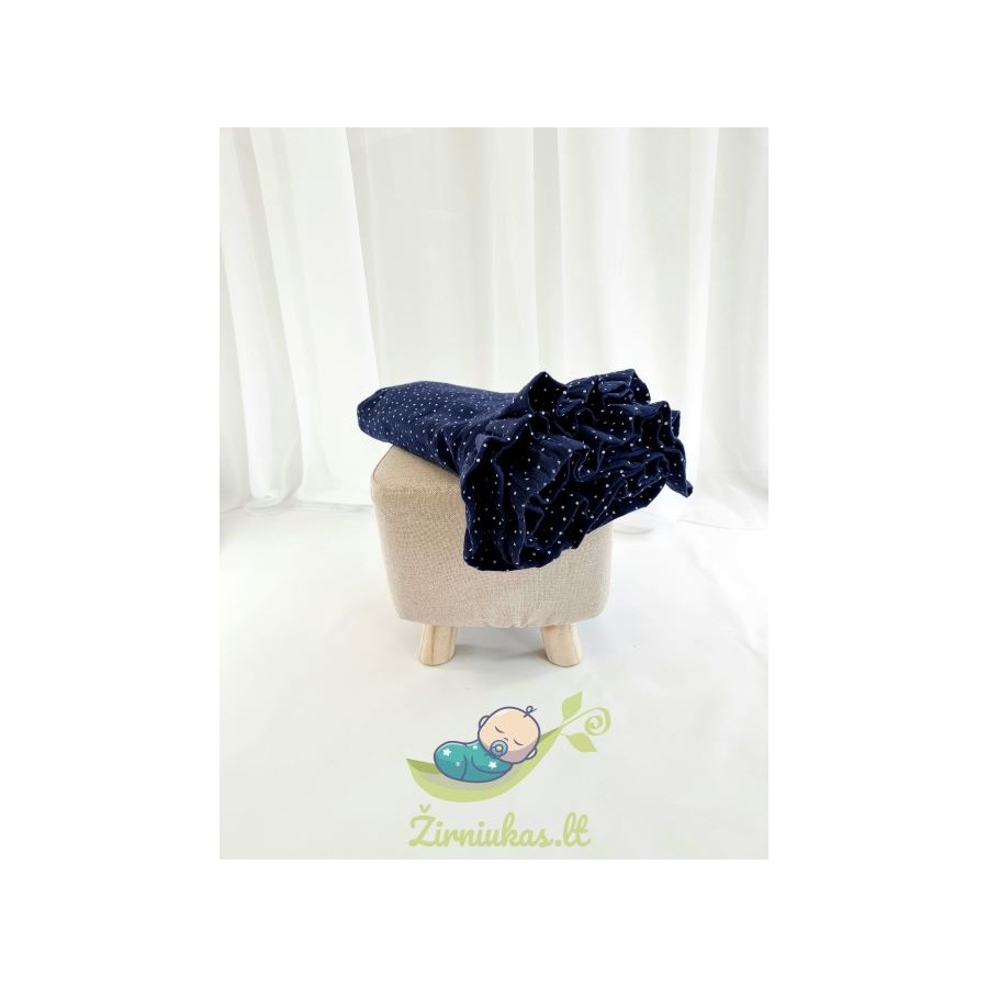 Dark blue muslin blanket | Žirniukas