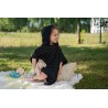 Muslin poncho (black with polka dots) | Žirniukas