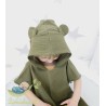 Khaki muslin poncho with ears | Žirniukas