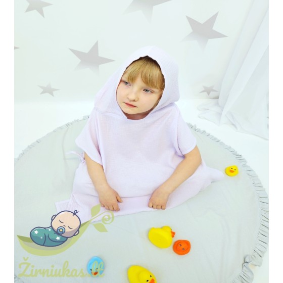 Soft lilac muslin poncho | Žirniukas