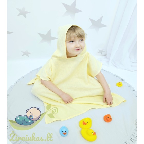 Soft yellow muslin poncho | Žirniukas