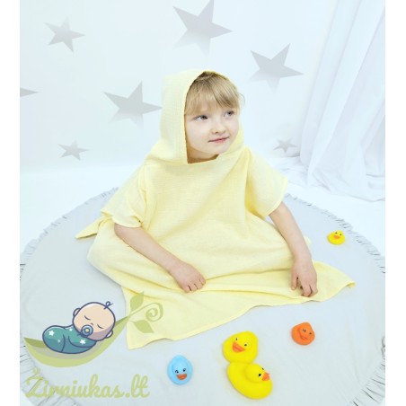 Soft yellow muslin poncho | Žirniukas
