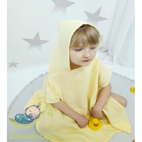 Soft yellow muslin poncho | Žirniukas