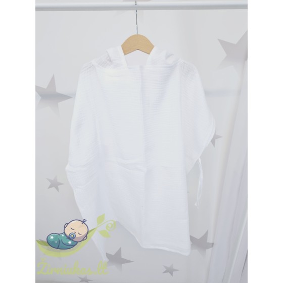 White muslin poncho | Žirniukas