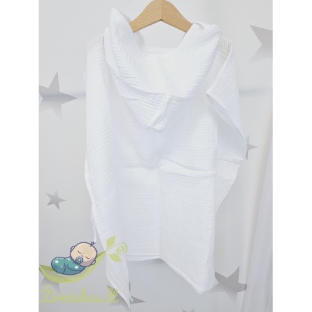 White muslin poncho | Žirniukas