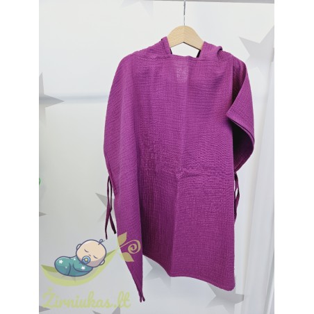 Fuchsia muslin poncho | Žirniukas