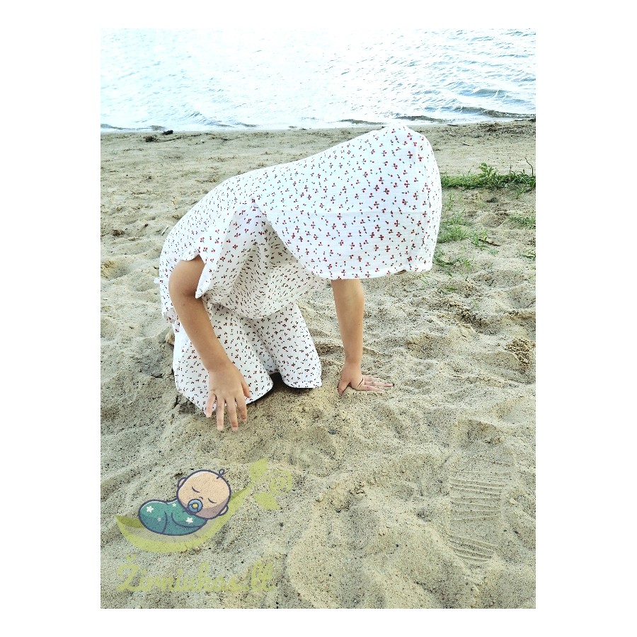 Cherry muslin poncho | Žirniukas