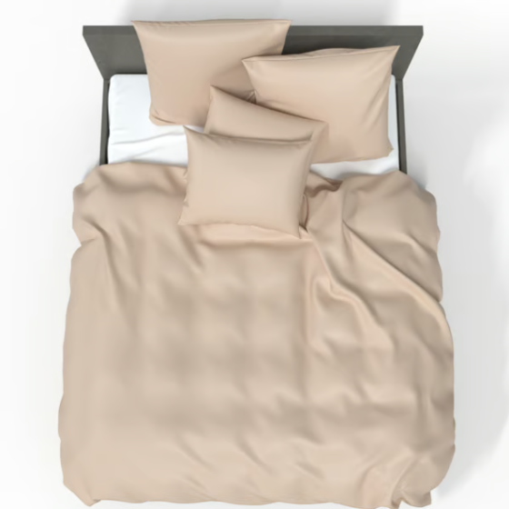 Brown satin bedding set | Žirniukas