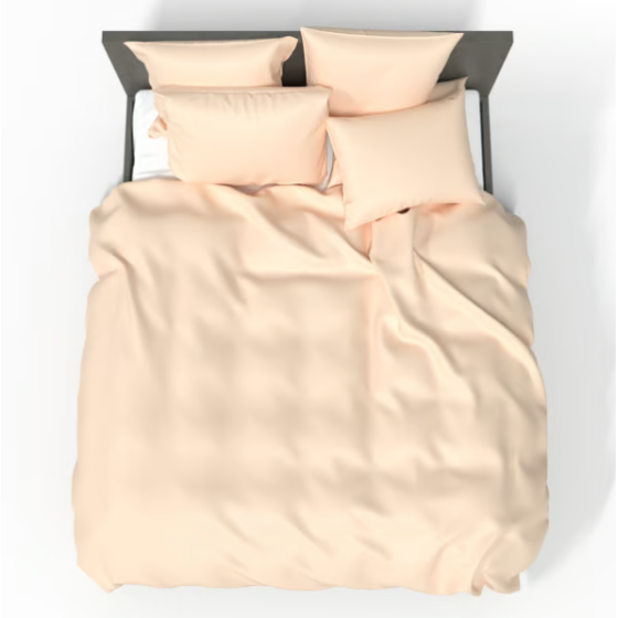 Peach cotton satin bedding set | Žirniukas