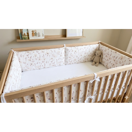 Romantic Poppy cot bumper | Žirniukas
