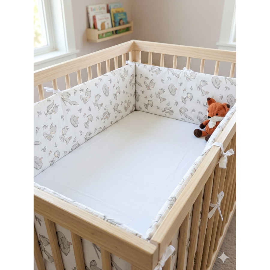 Playful Fox cot bumper | Žirniukas