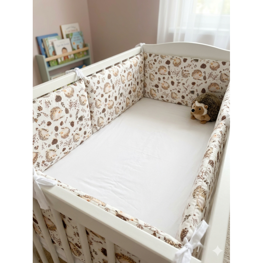 Hedgehog in the Forest cot bumper | Žirniukas