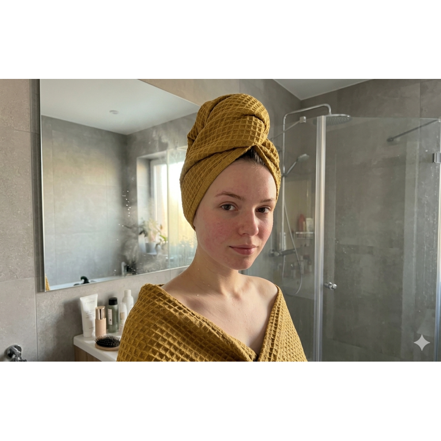 Mustard yellow hair turban | Žirniukas